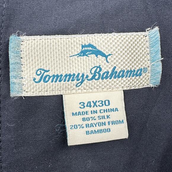 Tommy Bahama | 34W x 30L | Black Silk Rayon Blend Double-Pleat Pants Trousers - Picture 5 of 11